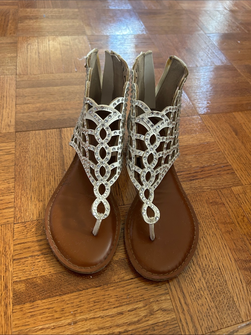 Zigi Soho White Beaded Sandals